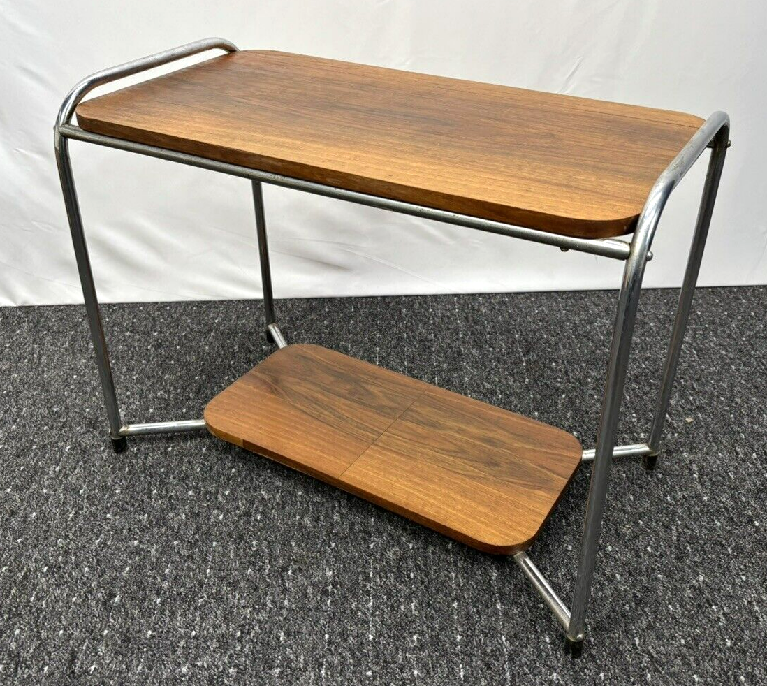 Beistelltisch Serviertisch Bartisch Stahlrohrmöbel Holz Art Deco Bauhaus