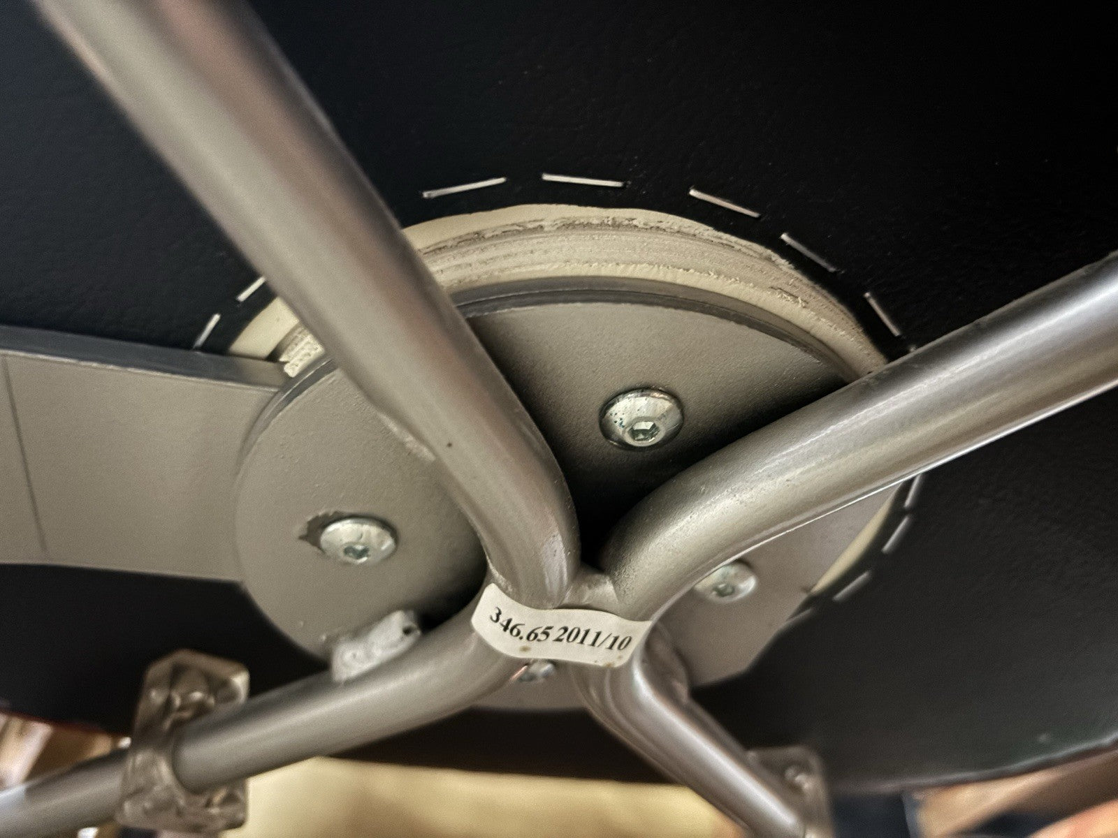 Calligaris Stuhl Küchenstuhl Büro Art Deco Bauhaus Vintage Edelstahl Leder