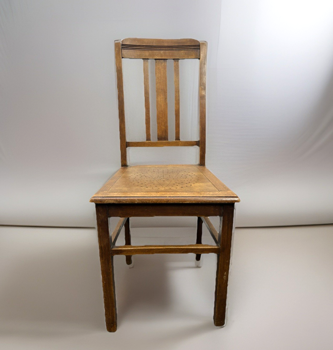 1 von 2 Holzstuhl Prägesitz Art Deco Küche Esszimmer Antik Vintage