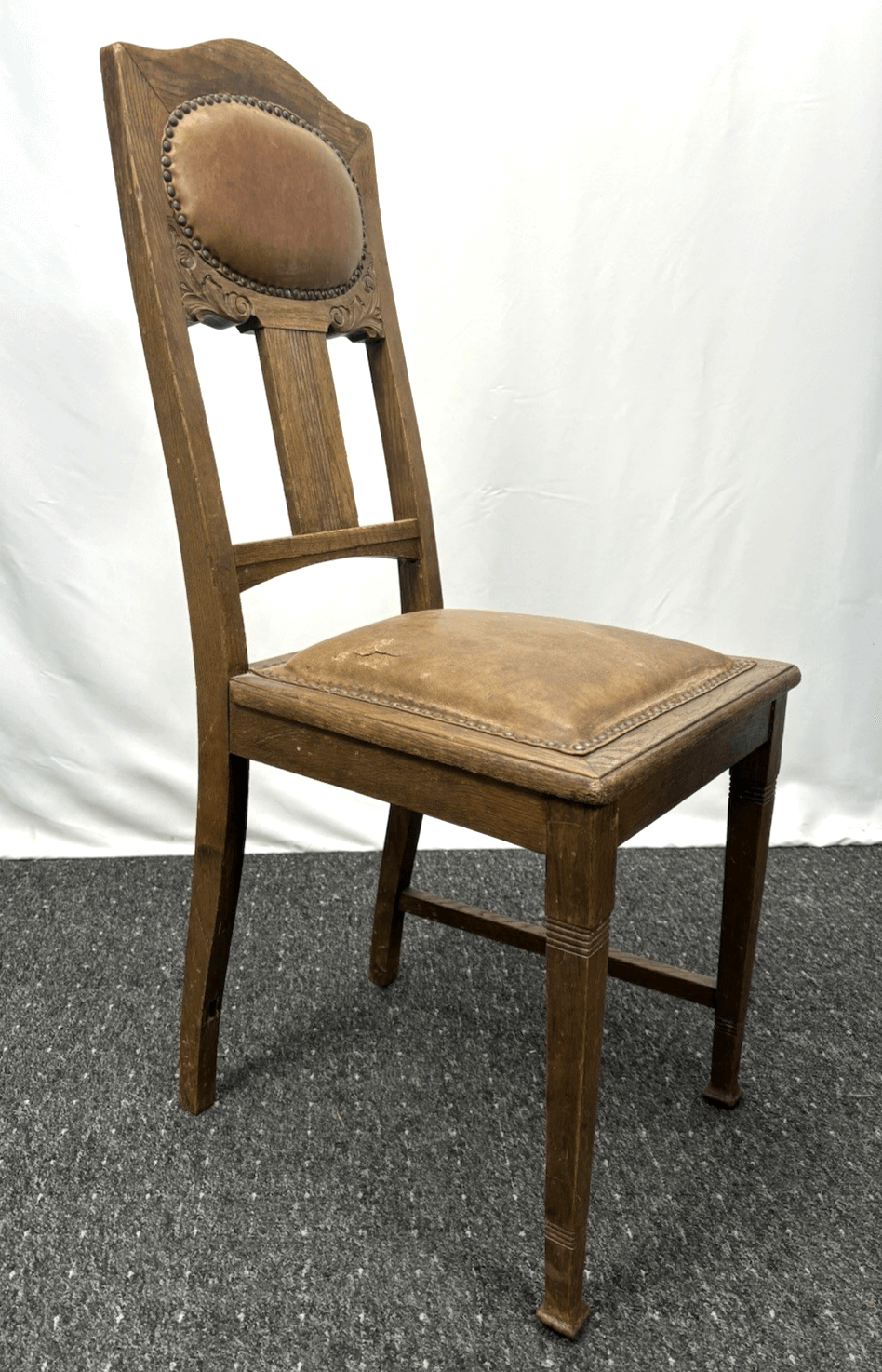 1 von 3  Bistrostuhl Kaffeehaus Art Deco Holz Leder zum Aufarbeiten