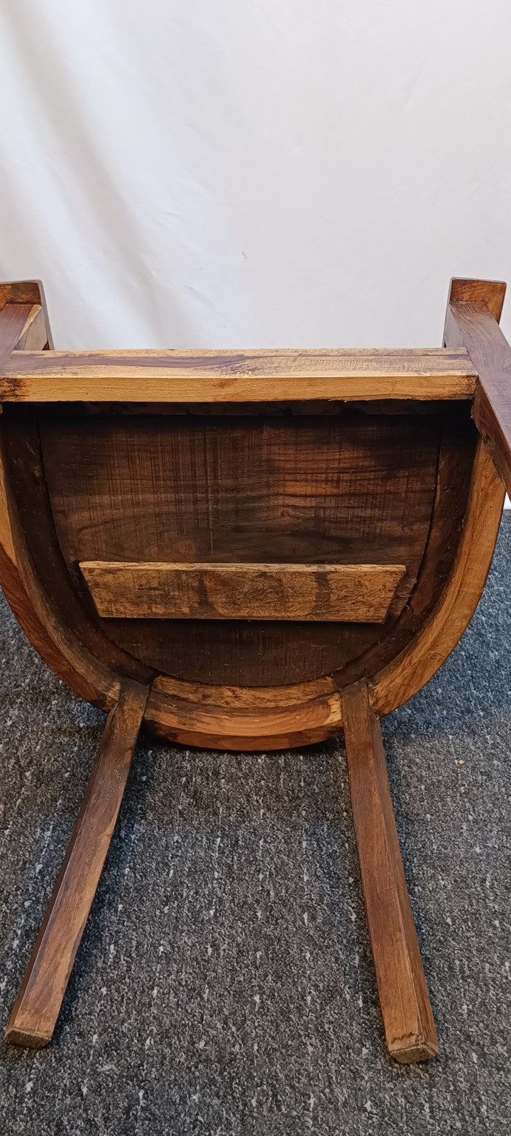 1 von 2 Teakholz Stuhl Kolonialstil Massiv Armlehne Vintage Esszimmer Sessel