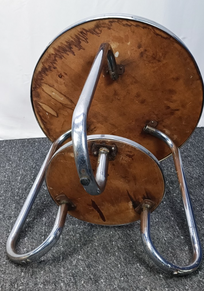 Art Deco Bauhaus Stahlrohr Beistelltisch 1930er Original Chrom Restaurierung