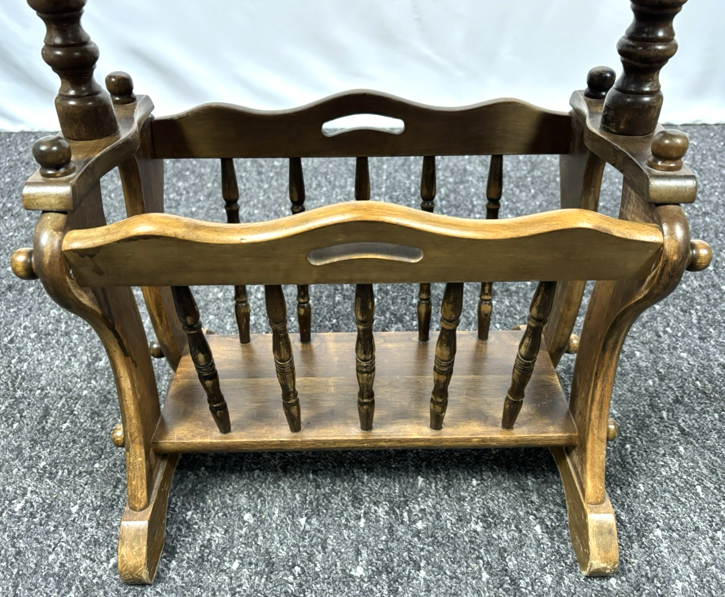 Beistelltisch Mit Zeitungshalter-/ Fach Massivholz Art Deco Antik Vintage 