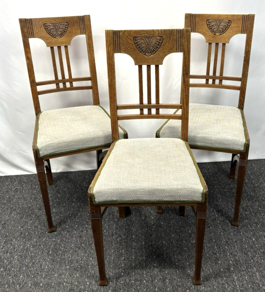 1 von 6 Holz Küchenstuhl Esszimmer Schnitzarbeiten Art Deco Vintage