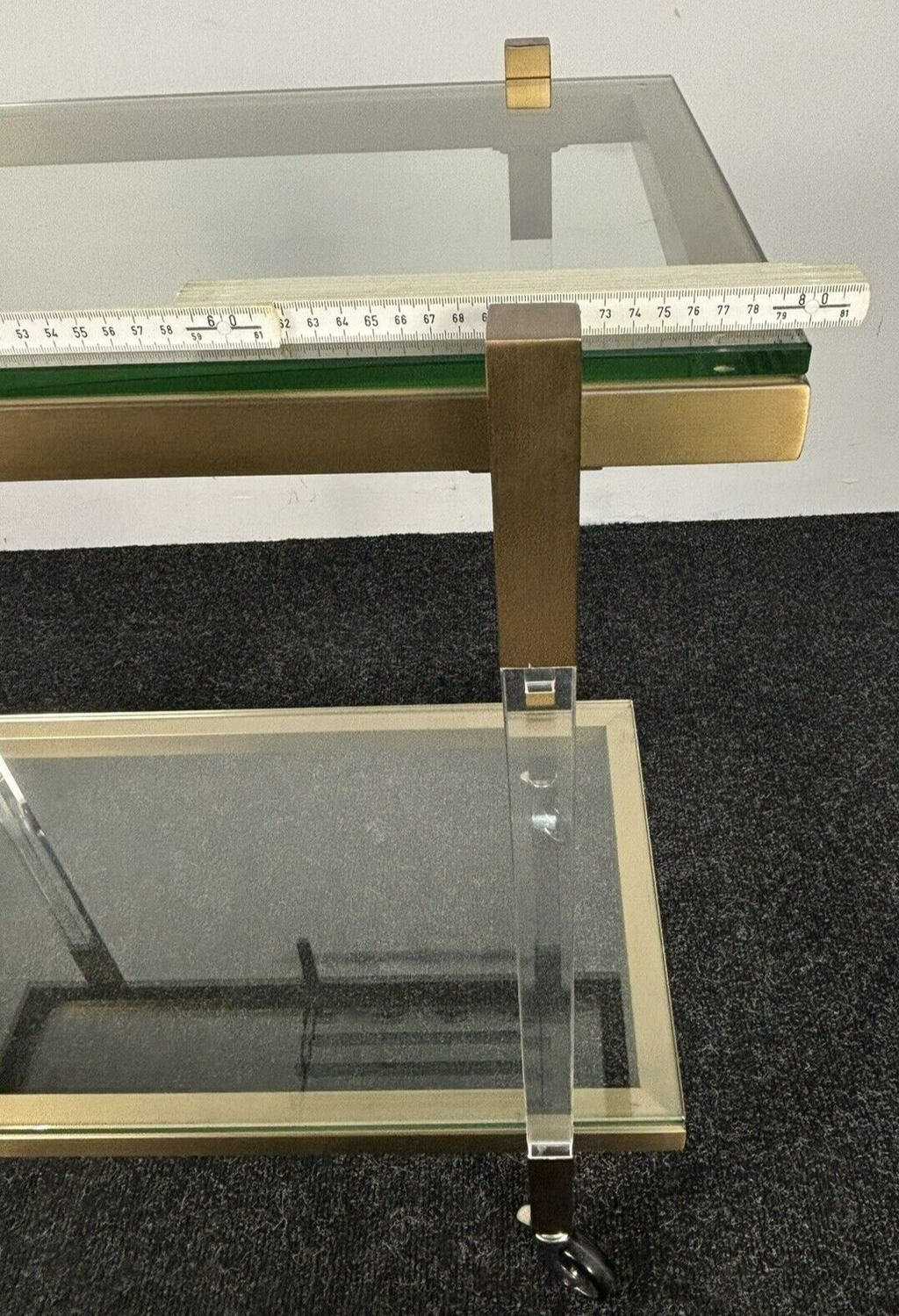 EICHHOLTZ Royalton Servierwagen Barwagen Messing gebürstet Glas Vintage Regency