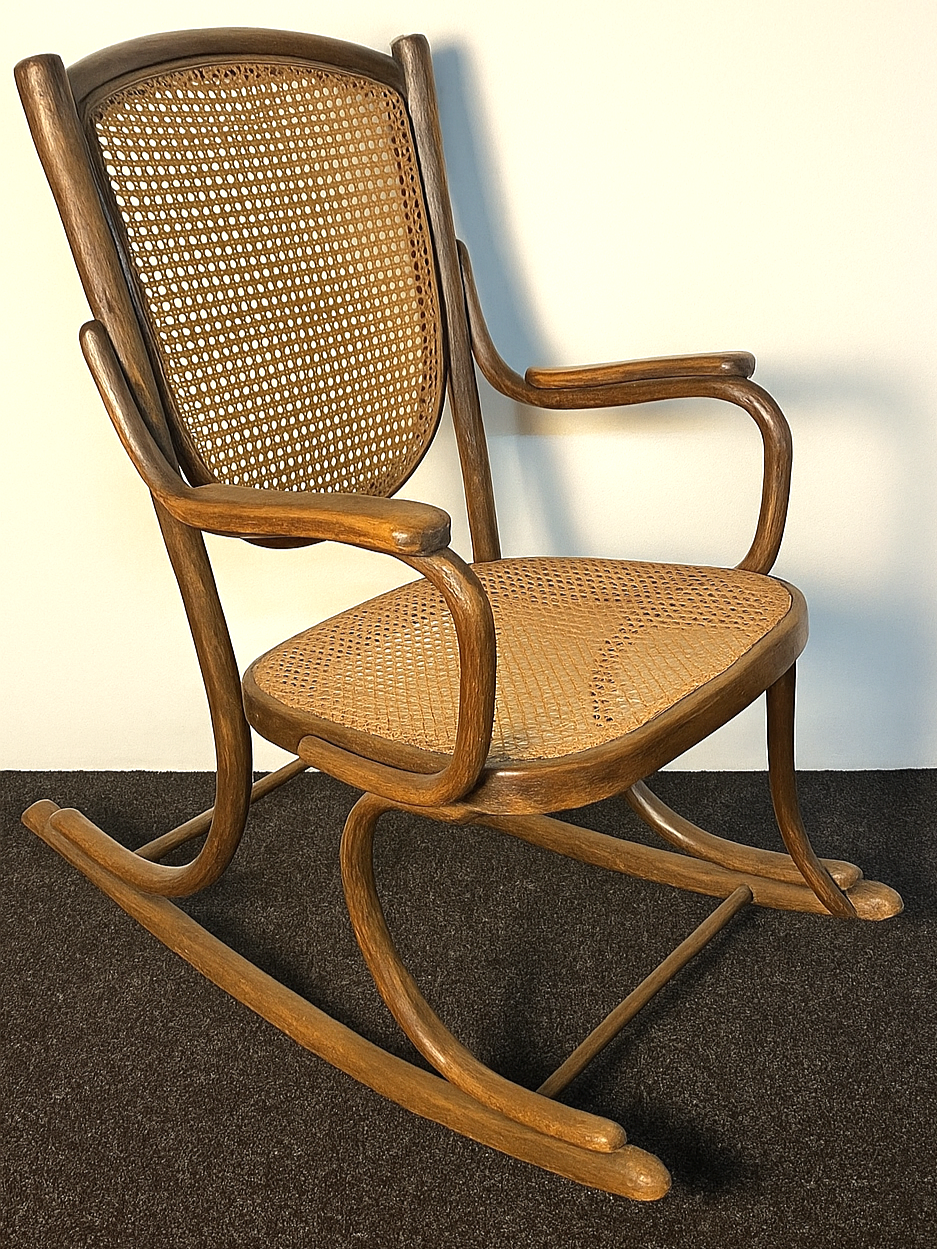 Thonet Schaukelstuhl Bugholz Wiener Geflecht Vintage Original Bentwood Antik