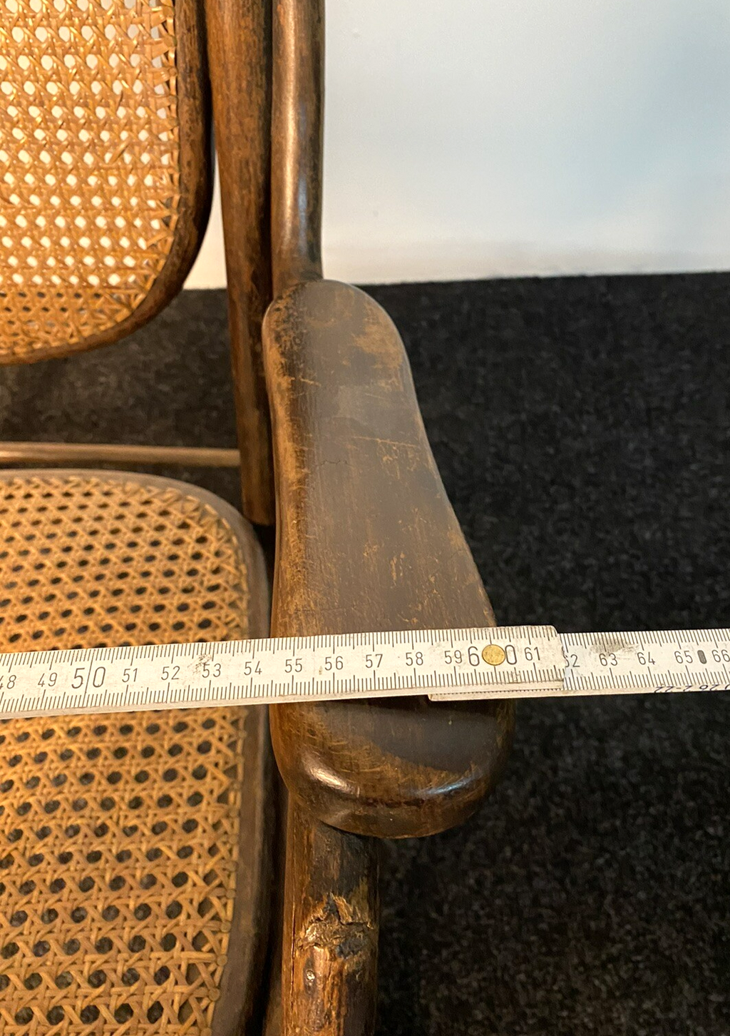 Thonet Schaukelstuhl Bugholz Wiener Geflecht Vintage Original Bentwood Antik