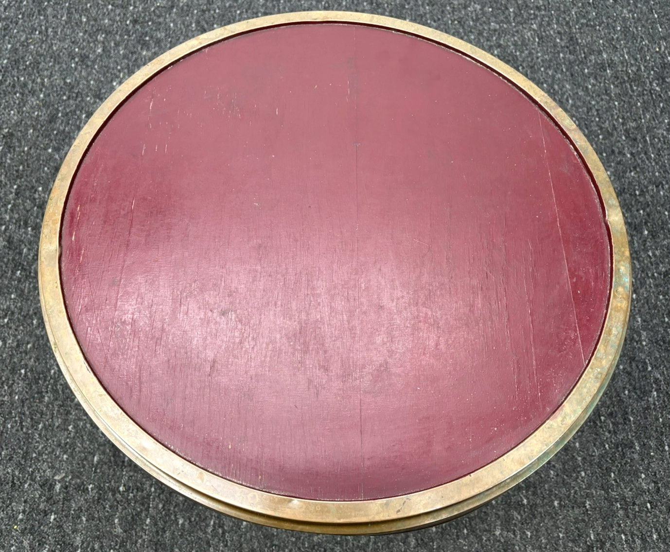 Tisch Rund Beistelltisch Art Deco Vintage Antik Kupfer Holz ca. 53 cm