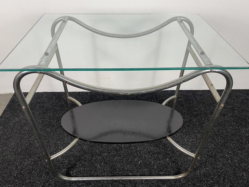 Bartisch Beistelltisch Stahlrohrmöbel Bauhaus Holz Glas