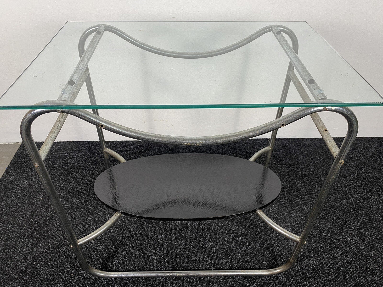 Bartisch Beistelltisch Stahlrohrmöbel Bauhaus Holz Glas