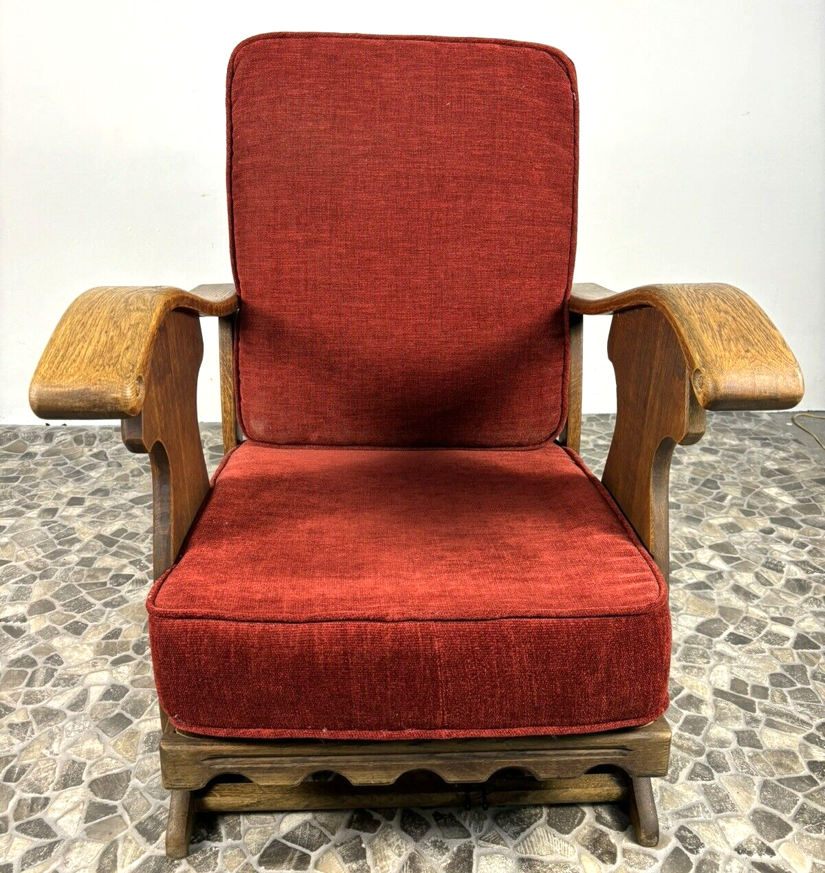 Fernsehsessel Rauchersessel Sitzmaschine Brutalist Art Deco Antik Massivholz