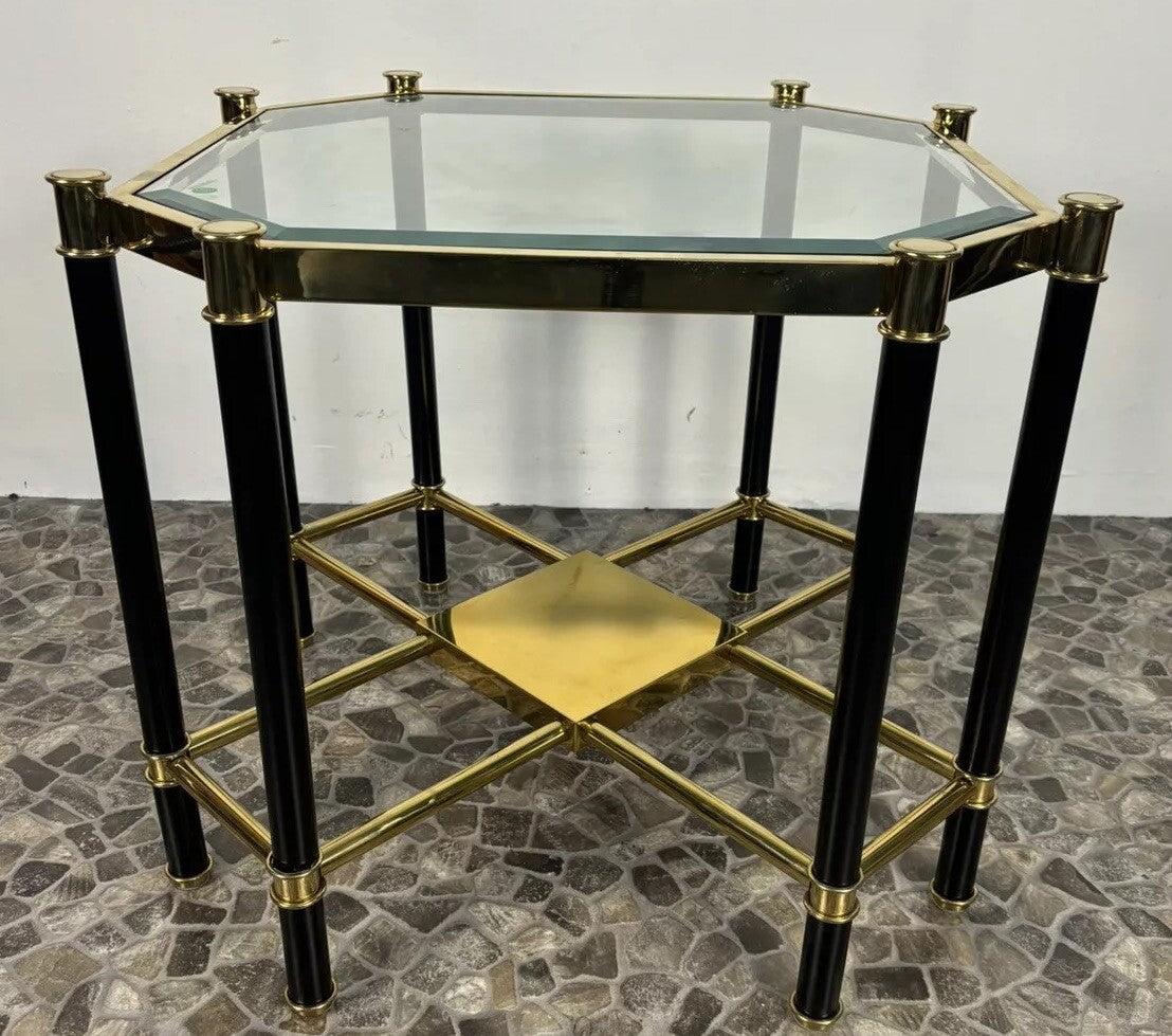 EICHHOLZ Florence Beistelltisch Regency Gold & Mattschwarz Finish Design Vintage