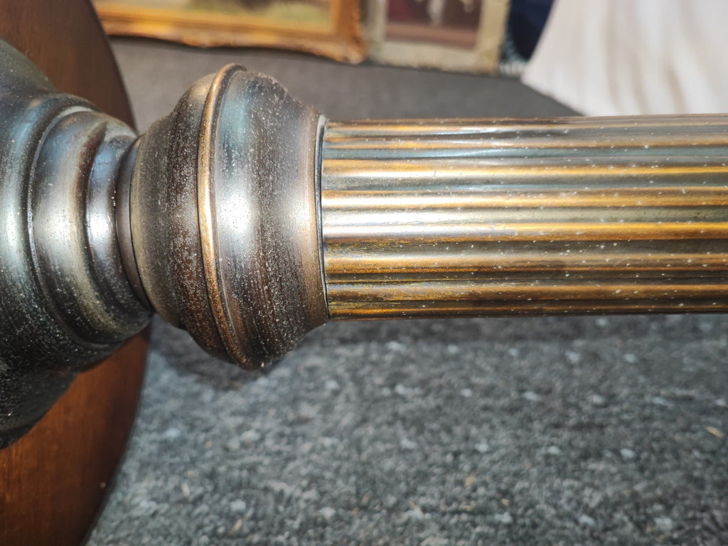 Vintage Guéridon Beistelltisch Säulentisch Holz Bronze Patina Historismus Antik