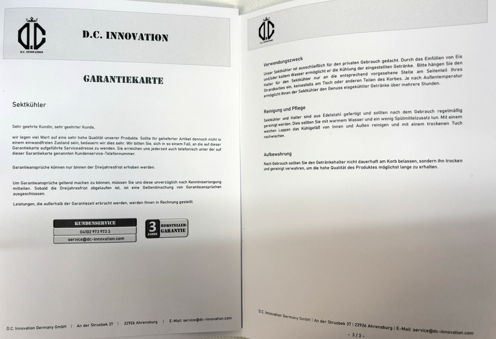 Sektkühler Weinkühler mit Halter Edelstahl „Neu aus Restpostenverkauf“