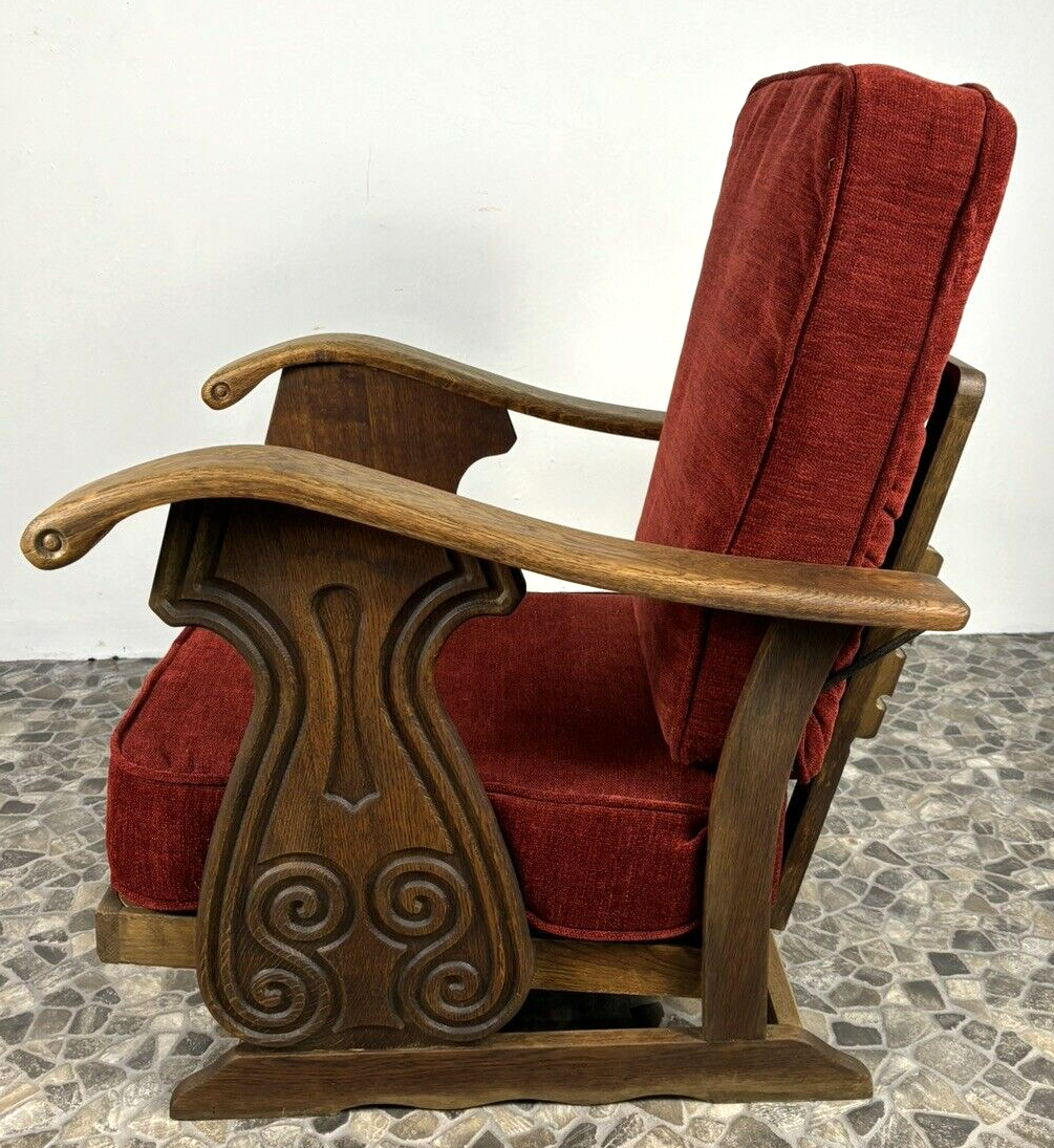 Fernsehsessel Rauchersessel Sitzmaschine Brutalist Art Deco Antik Massivholz