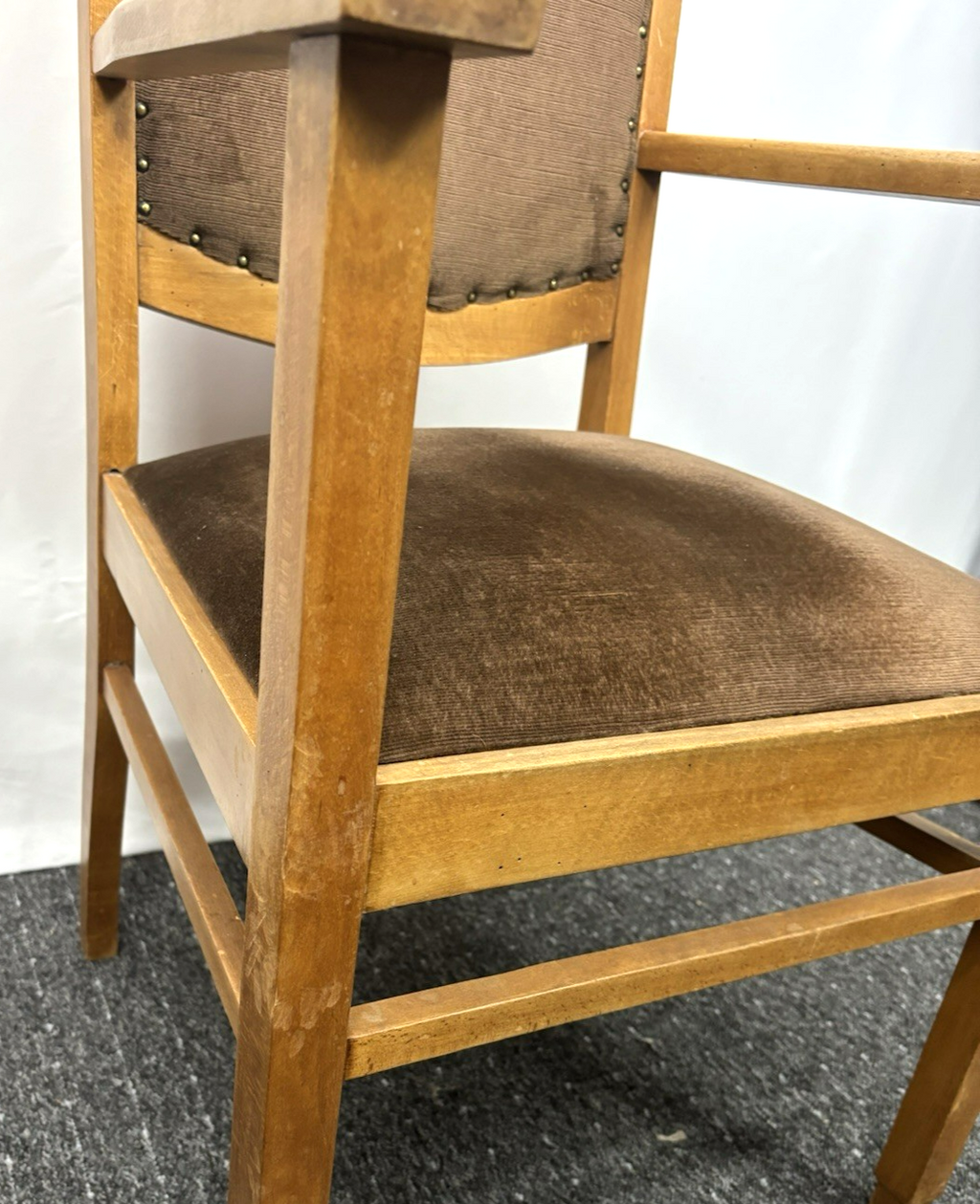 1 von 2 Armlehnstuhl Büro Esszimmer Art Deco Vintage Massivholz 