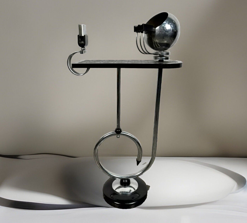 Rauchertisch Beistelltisch Stand Aschenbecher Stahlrohr Bauhaus Bakelit Chrom