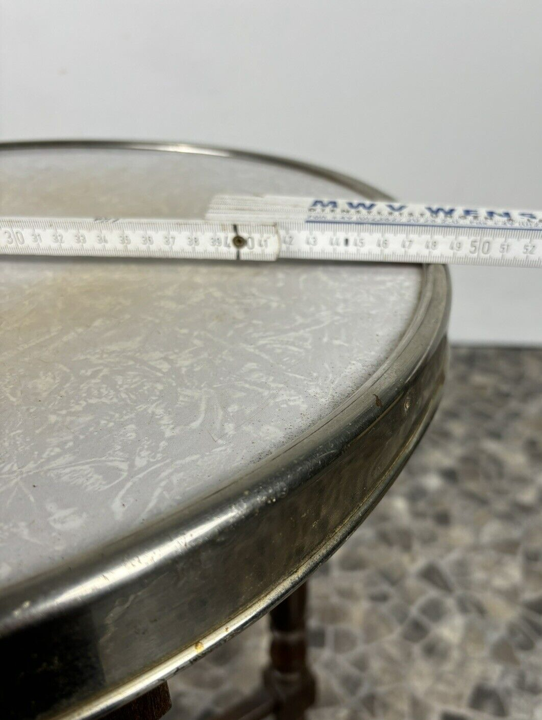 Beistelltisch Rauchertisch Blumentisch ArtDeco Holz Rund ca. 60 cm hoch