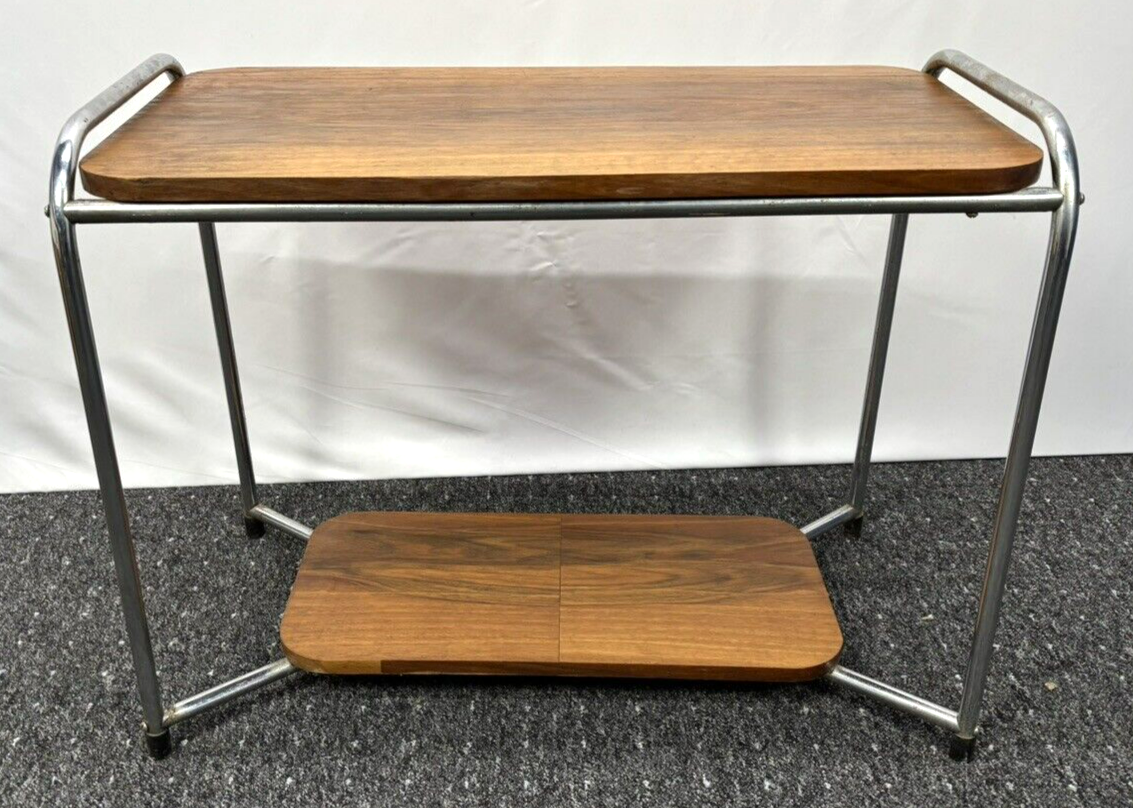 Beistelltisch Serviertisch Bartisch Stahlrohrmöbel Holz Art Deco Bauhaus
