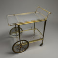 Teewagen Servierwagen Barwagen Messing auf Rollen Art Deco Bauhaus Vintage