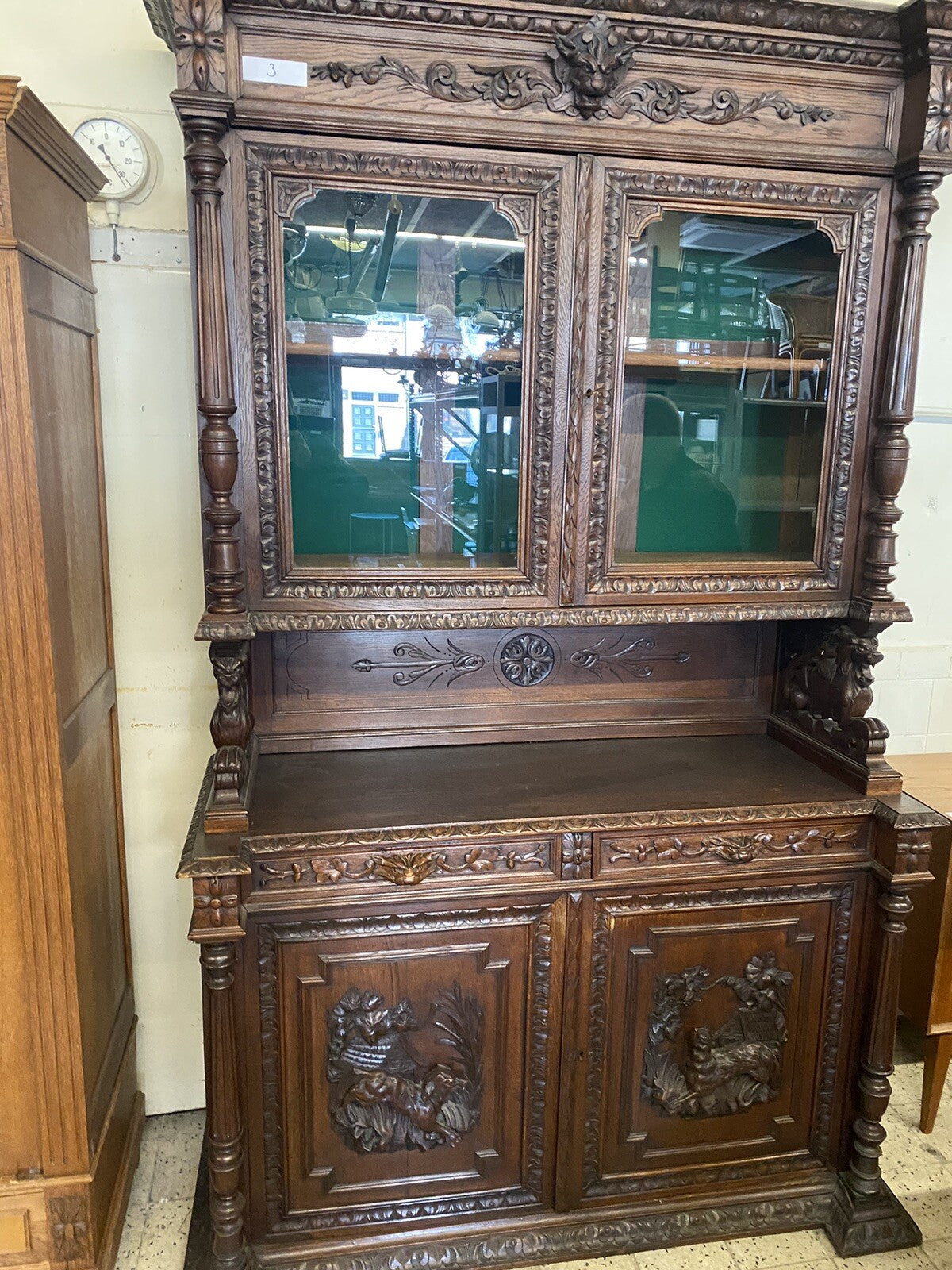 Prachtvoller Antiker Buffetschrank | Gründerzeit Aufsatzbuffet | Eiche massiv |