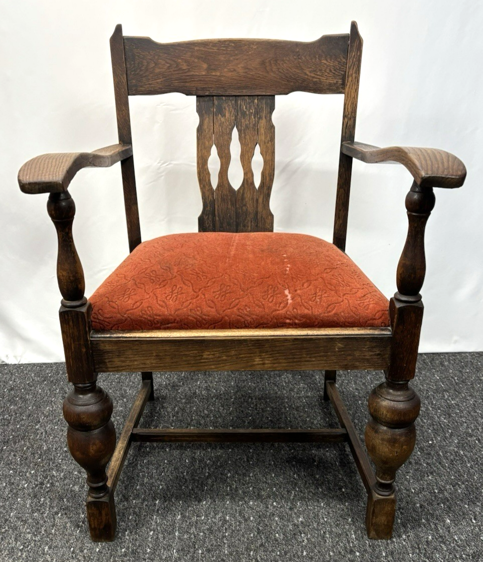 1 von 2 Esszimmer Armlehnstuhl Eiche massiv Art Deco Bauhaus Antik