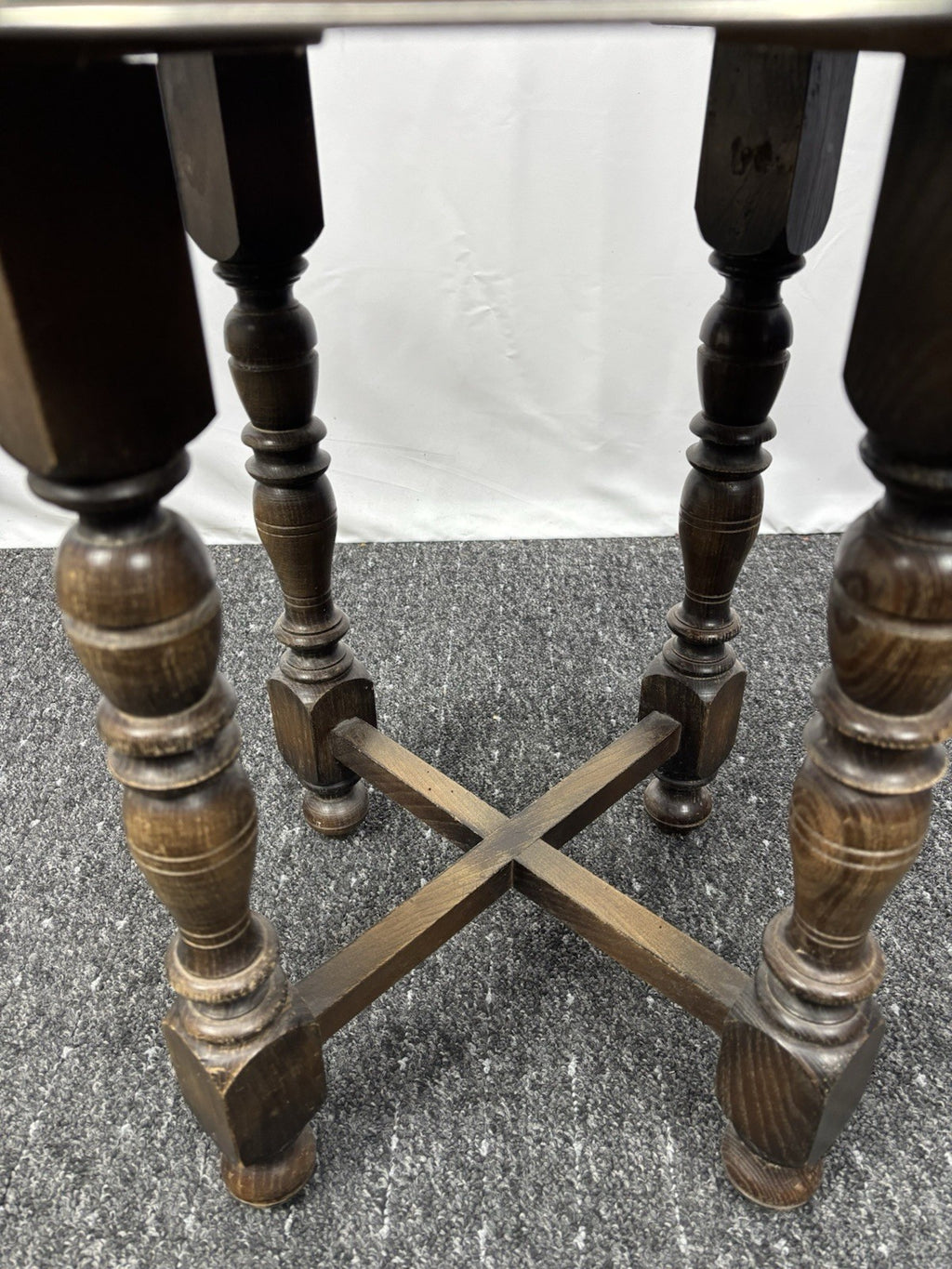 Beistelltisch Rund Rauchertisch Antik  Art Deco Holz Glas ca. 55 cm hoch