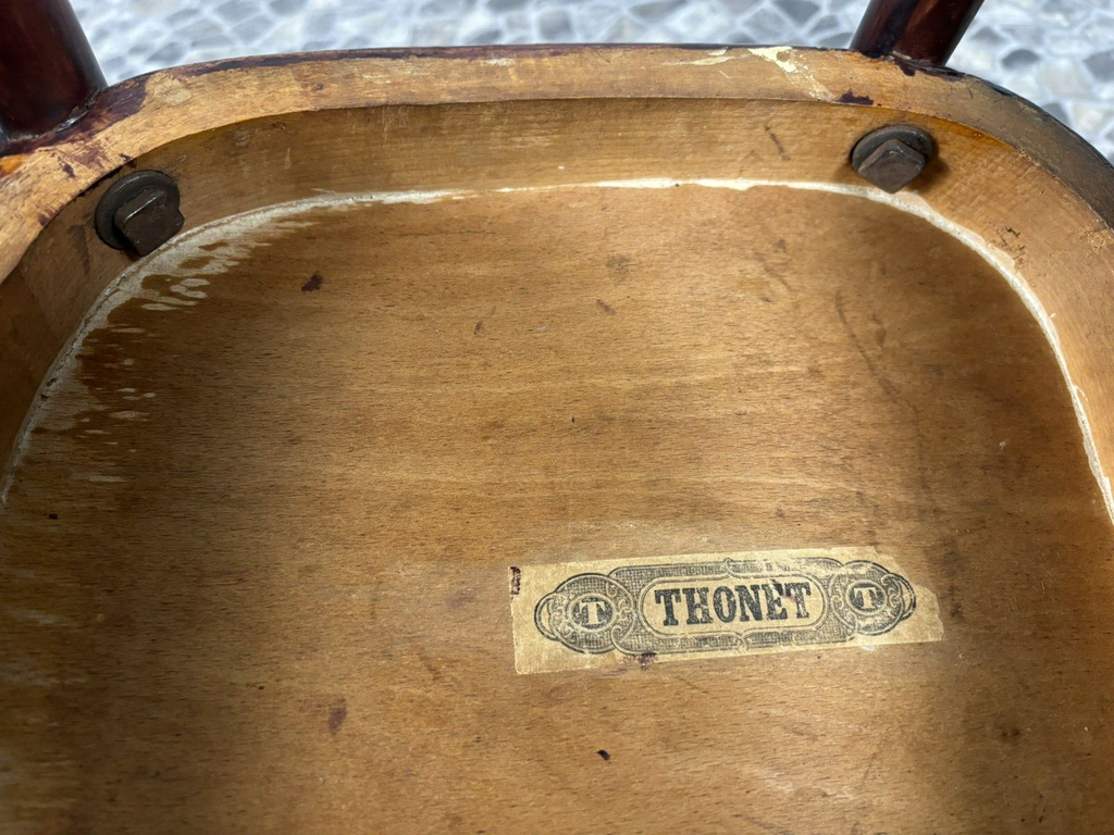 Original Thonet Kinderstuhl Hochstuhl mit abnehmbaren Tisch Mahagoni Art Deco