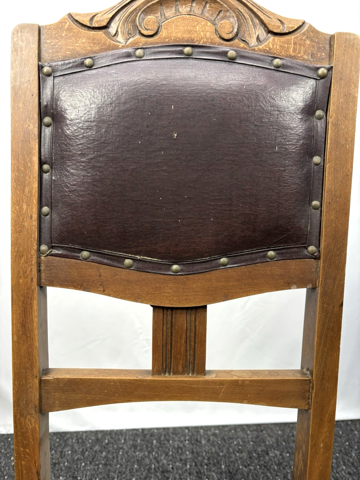 1 von 3 Jugendstil Esszimmerstuhl Art Deco Antik Holz Leder