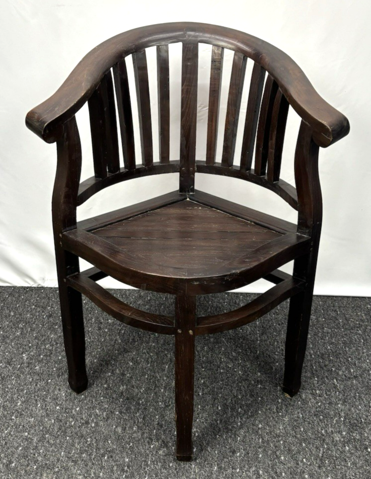 1 von 2 Eckstuhl Kolonial Stil Massivholz Art Deco Vintage Büro Captainchair