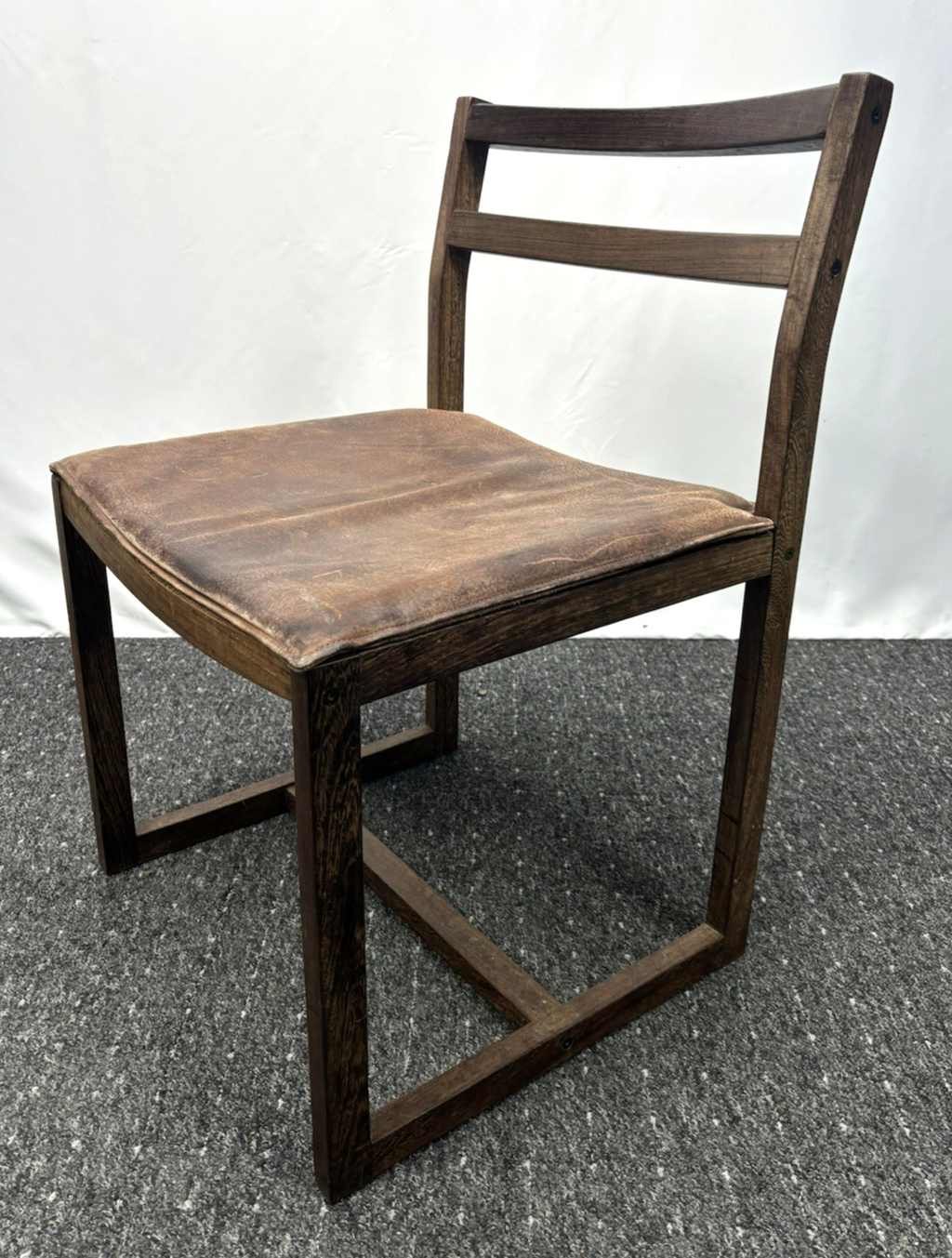 1 von 5 Skandinavischer Esszimmer Stuhl Midcentury Leder Holz Bauhaus Vintage 