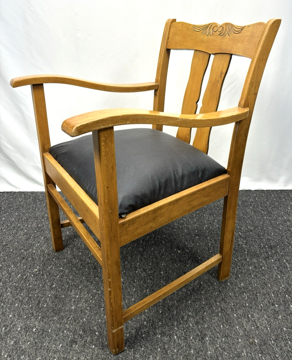 Armlehnstuhl Art Deco Büro Schreibtisch Vintage Buche Federkern