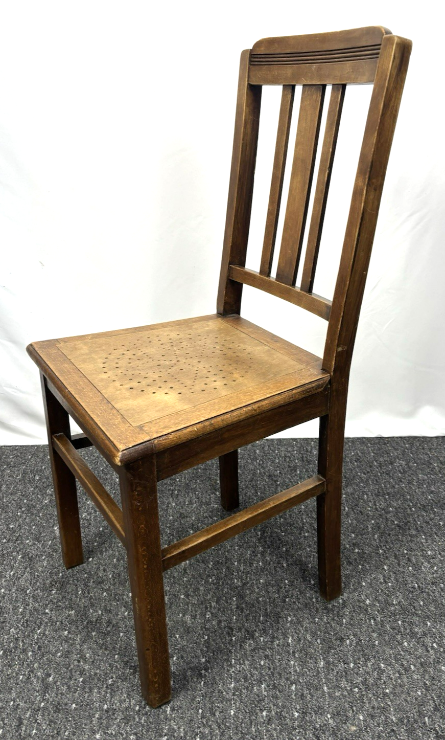 1 von 2 Holzstuhl Prägesitz Art Deco Küche Esszimmer Antik Vintage