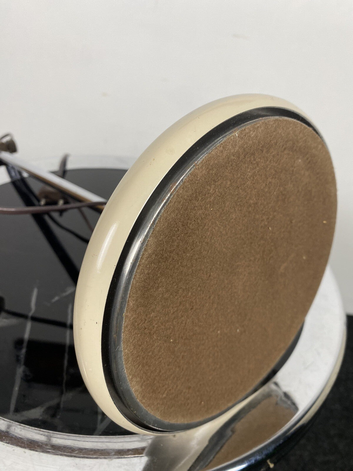 Space Age Kugellampe Eye Ball Schreibtischlampe Vintage 70er, cremeweiß