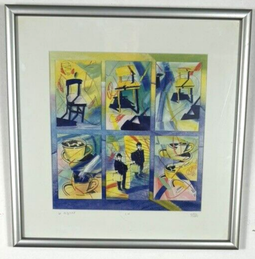 Bild c up 127 von 325 Kunstdruck von Bernd Flemming *1950 Gerahmt ca 55x54 cm