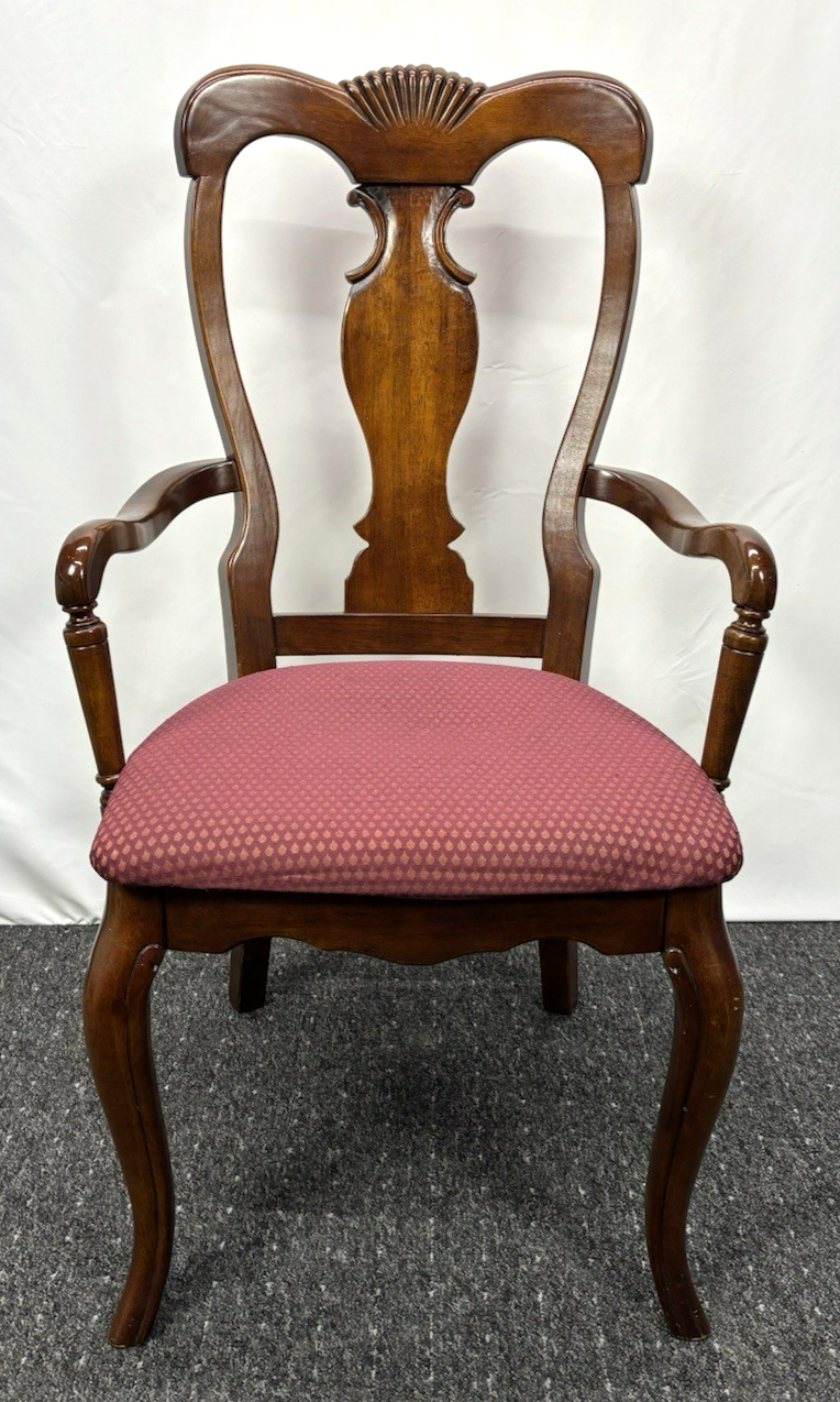 Queen Anne viktorianischer Armlehnstuhl Hochlehner Antik Art Deco Büro
