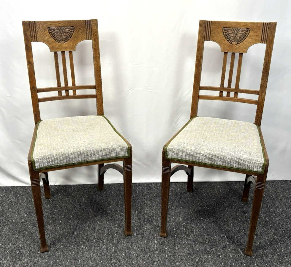 1 von 6 Holz Küchenstuhl Esszimmer Schnitzarbeiten Art Deco Vintage