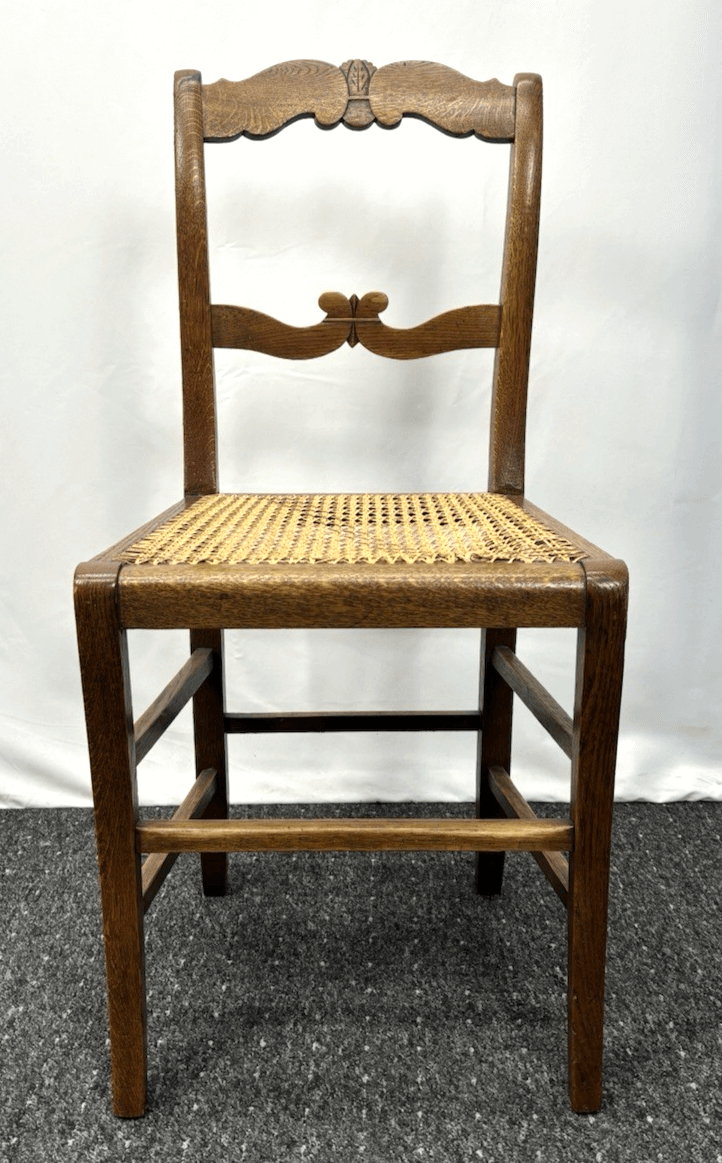 Antiker Holzstuhl mit Wiener Geflecht – Art Deco , Vintage, Küche, Büro, Kaffee