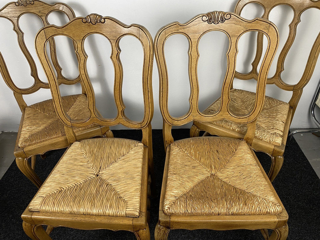 4er Stuhlset, Chippendale Stil, Esszimmer, Küche, ArtDeco, geflochtener Sitz