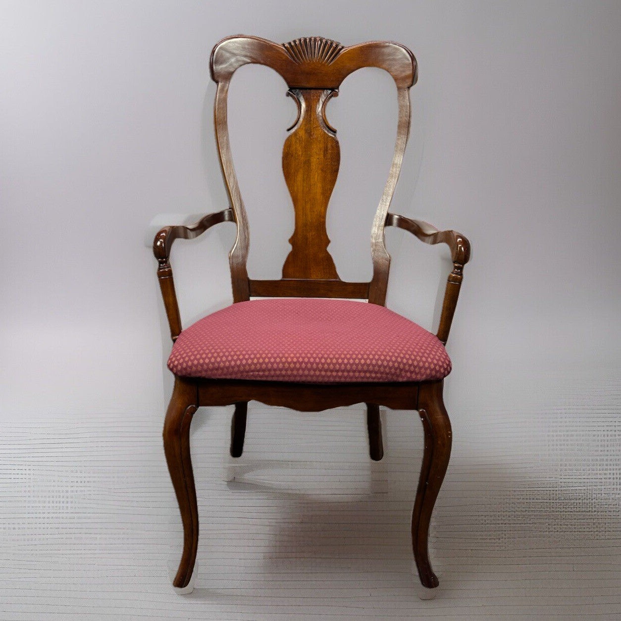 Queen Anne viktorianischer Armlehnstuhl Hochlehner Antik Art Deco Büro