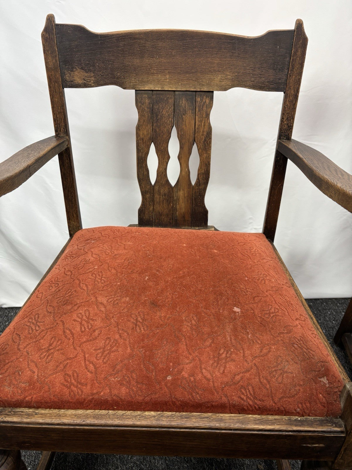 1 von 2 Esszimmer Armlehnstuhl Eiche massiv Art Deco Bauhaus Antik