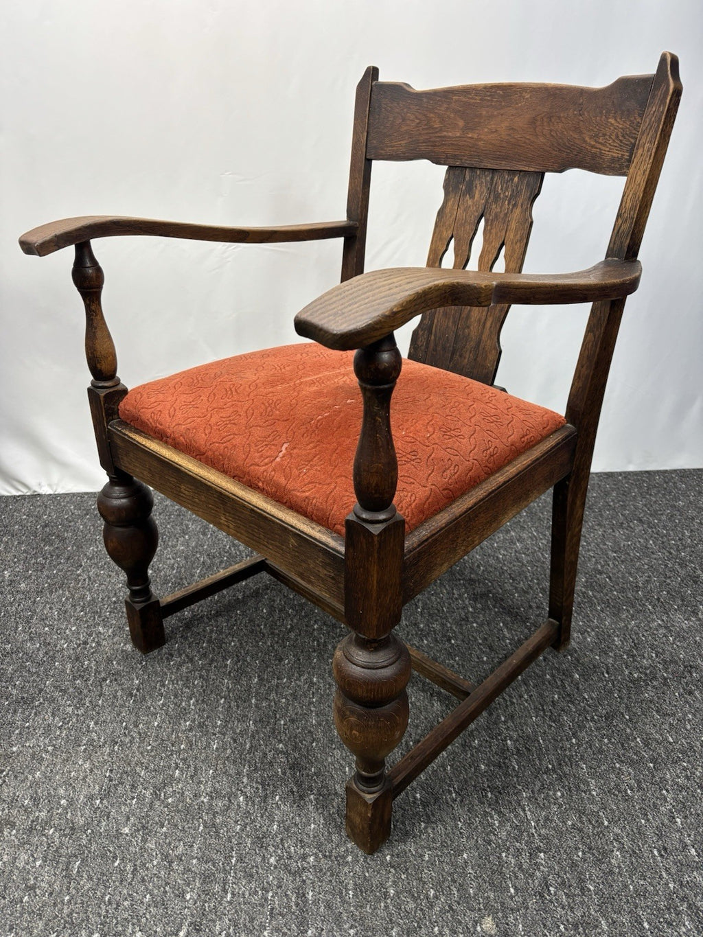 1 von 2 Esszimmer Armlehnstuhl Eiche massiv Art Deco Bauhaus Antik